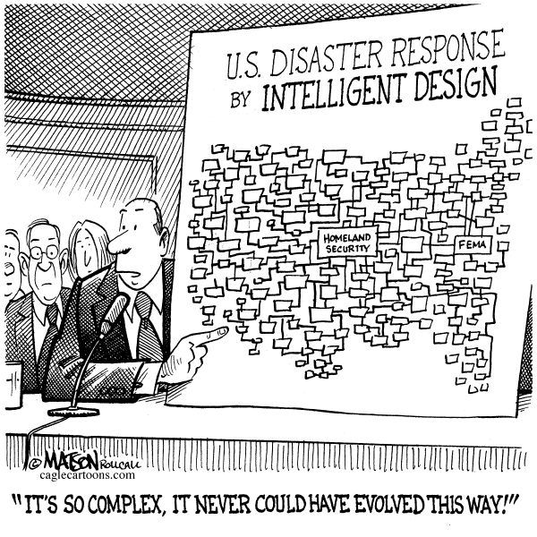 Political cartoon on Hurricane Cleanup Underway by RJ Matson, New York Observer
