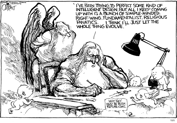 Political cartoon on Top 5 Cartoons of the Week by Pat Oliphant, Universal Press Syndicate