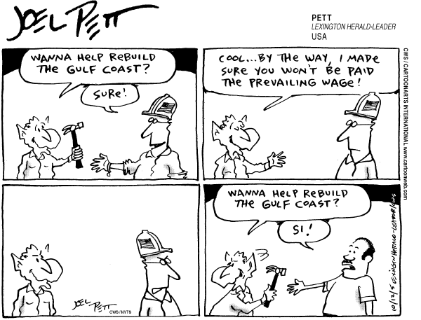 Political cartoon on Bush Responds by Joel Pett, Lexington Observer