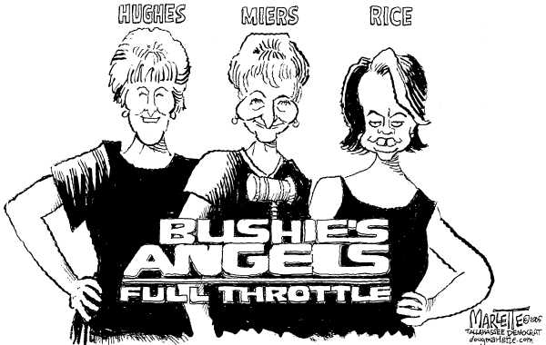 Political cartoon on Miers Nomination in Trouble by Doug Marlette, Tallahasee Democrat
