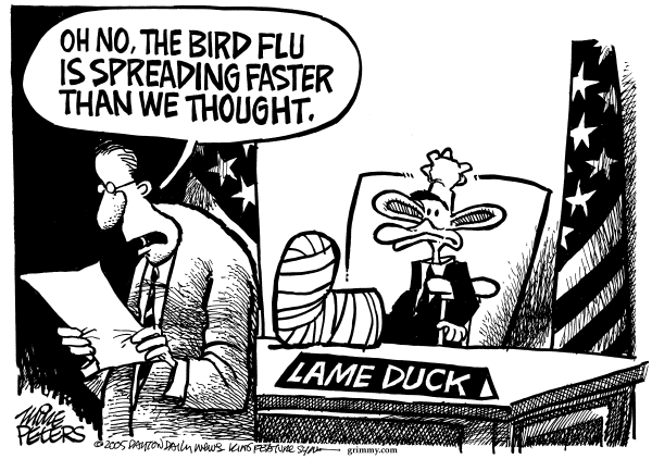 Political cartoon on Natural Disasters Continue by Mike Peters, Dayton Daily News