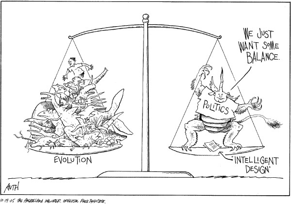 Political cartoon on In Other News by Tony Auth, Philadelphia Inquirer
