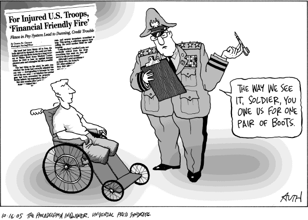 Political cartoon on Iraqis Vote on Constitution by Tony Auth, Philadelphia Inquirer