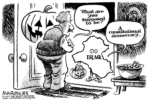 Political cartoon on US Reaches Milestone in Iraq by Jimmy Margulies, The Record, New Jersey