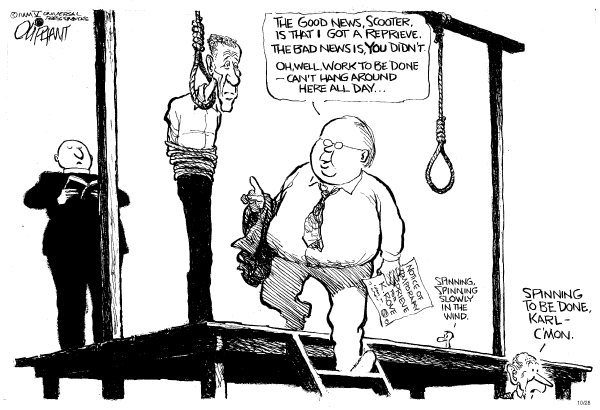 Political cartoon on Top 5 Cartoons of the Week by Pat Oliphant, Universal Press Syndicate