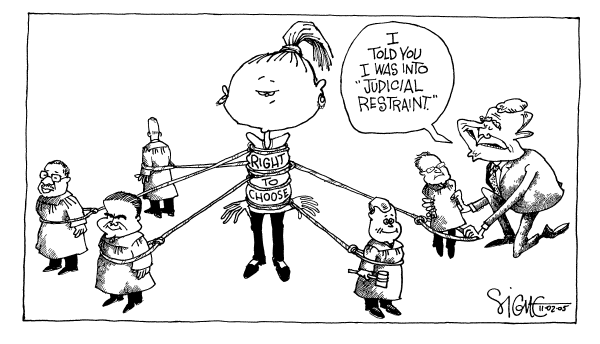 Political cartoon on Bush Nominates Samuel Alito by Signe Wilkinson, Philadelphia Daily News