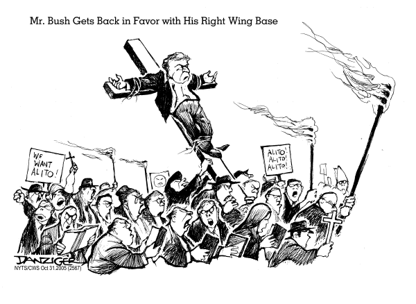 Political cartoon on Bush Nominates Samuel Alito by Jeff Danziger, Cartoonists & Writers Syndicate