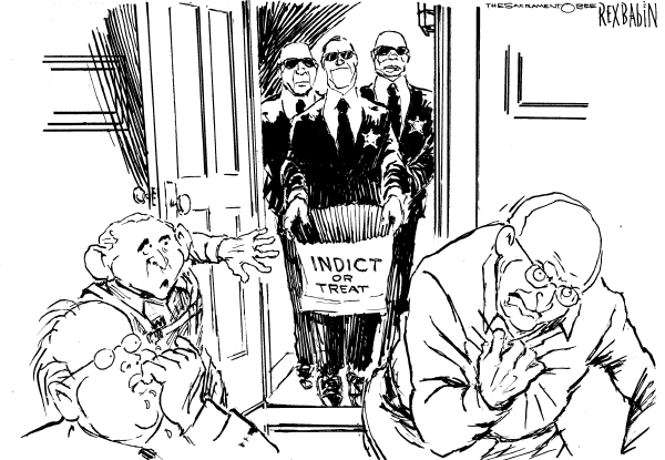 Political cartoon on Libby Indicted, Investigation Continues by Rex Babin, Sacramento Bee