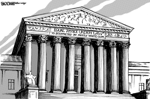 Political cartoon on Alito Battle Shapes Up by Drew Sheneman, Newark Star Ledger