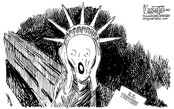 Political cartoon on CIA's Secret Prisons Exposed by Doug Marlette, Tallahasee Democrat