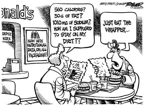 Political cartoon on Big Advances in Health by John Trevor, Albuquerque Journal