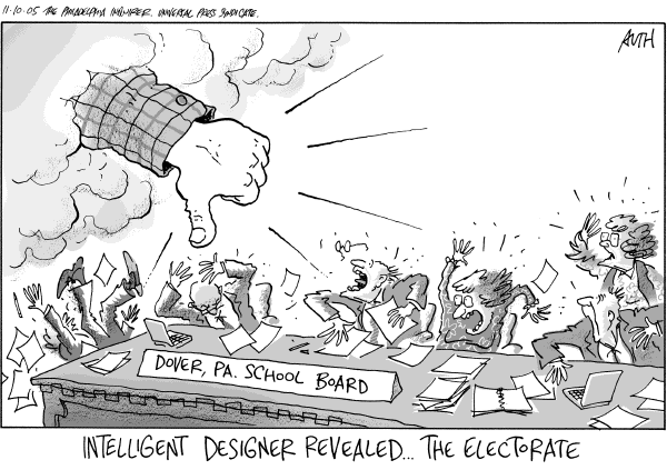 Political cartoon on In Other News by Tony Auth, Philadelphia Inquirer