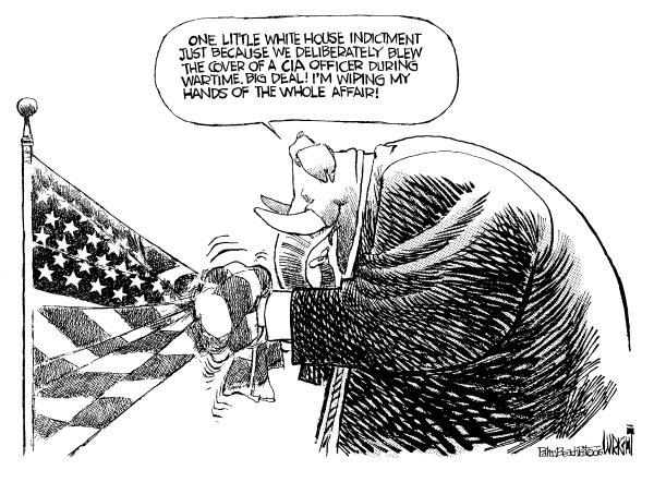 Political cartoon on Plame Investigation Continues by Don Wright, Palm Beach Post