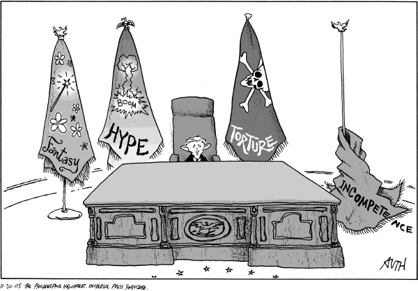 Political cartoon on President’s Popularity at Record Level by Tony Auth, Philadelphia Inquirer