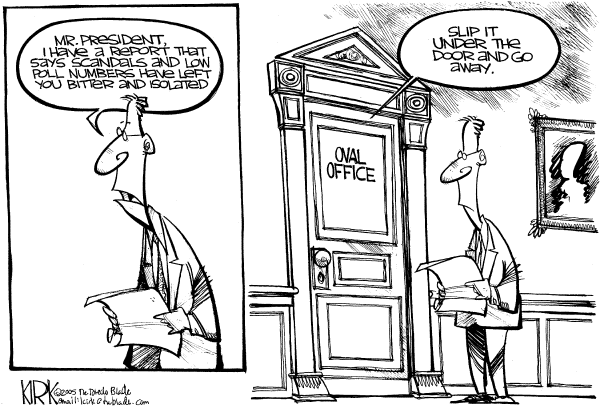 Political cartoon on President’s Popularity at Record Level by Kirk Walters, Toledo Blade