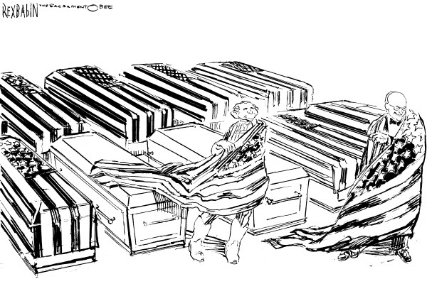 Political cartoon on Iraq War at Critical Juncture by Rex Babin, Sacramento Bee