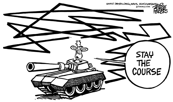 Political cartoon on Iraq War at Critical Juncture by Mike Peters, Dayton Daily News