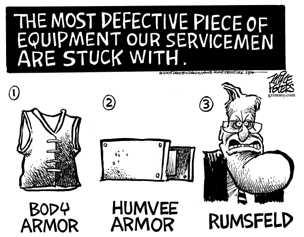 Political cartoon on Iraq War at Critical Juncture by Mike Peters, Dayton Daily News