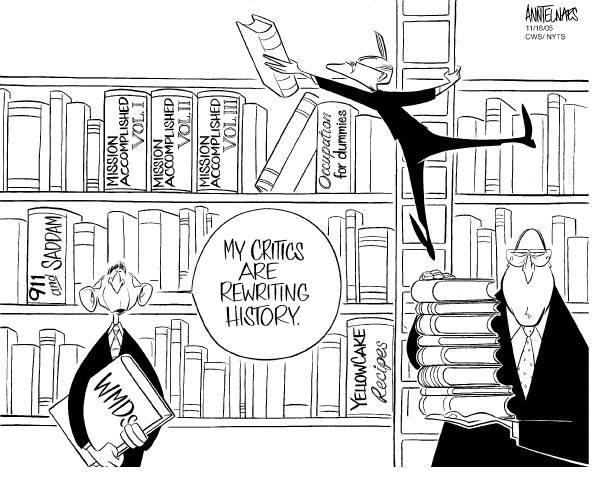 Political cartoon on Rep. Murtha Calls for Pullout from Iraq by Ann Telnaes, Tribune Media Services