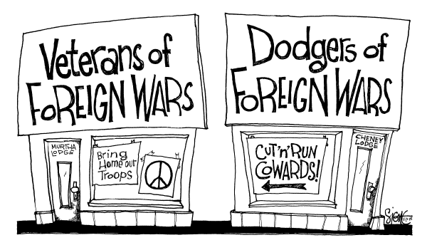 Political cartoon on Rep. Murtha Calls for Pullout from Iraq by Signe Wilkinson, Philadelphia Daily News