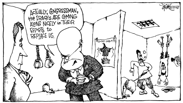Political cartoon on Administration Redefines Torture, Citizens’ Rights by Signe Wilkinson, Philadelphia Daily News