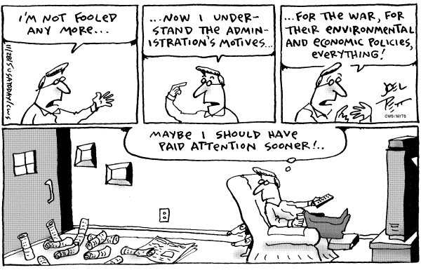 Political cartoon on President Seeks to Restore Confidence by Joel Pett, Lexington Observer