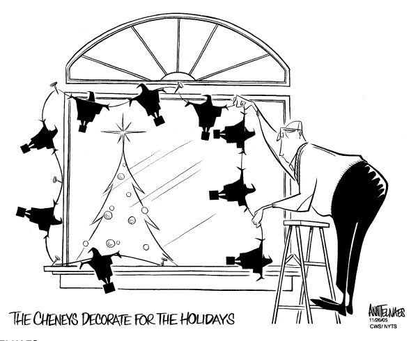Political cartoon on Vice President Softens His Stance by Ann Telnaes, Tribune Media Services