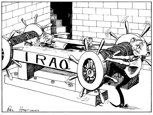 Political cartoon on Victory the Only Option, Bush Says by Hagen, Verdens Gang, Oslo, Norway