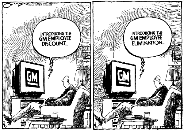 Political cartoon on Economy Making Bold Moves by Jack Ohman, The Oregonian