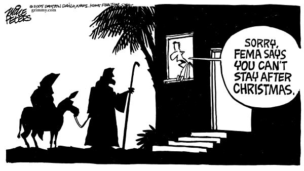 Political cartoon on The Nation Prepares for Holidays by Mike Peters, Dayton Daily News