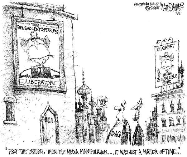 Political cartoon on Tangible Progress in Iraq by Matt Davies, Journal News