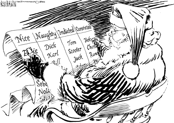 Political cartoon on Big Political Battles for GOP by Rex Babin, Sacramento Bee