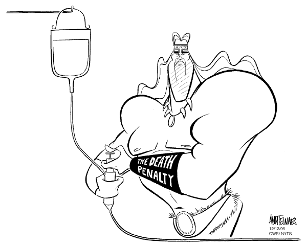 Political cartoon on California Man Executed by Ann Telnaes, Tribune Media Services