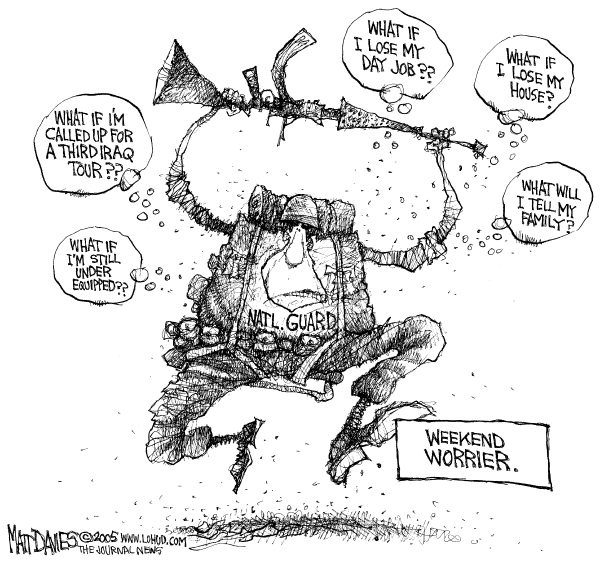 Political cartoon on Still More Progress in Iraq by Matt Davies, Journal News