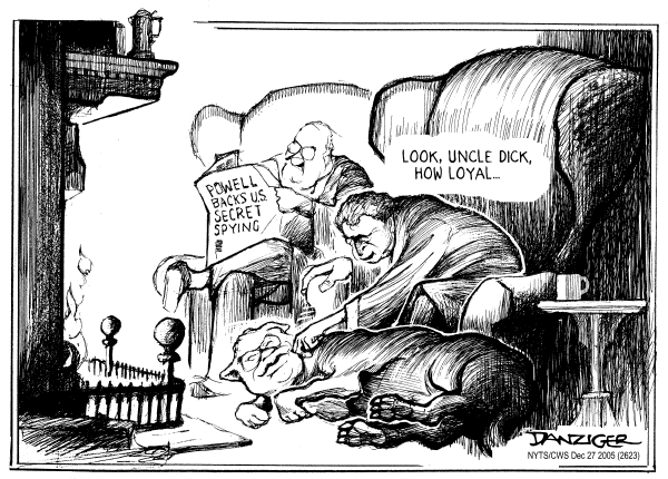Political cartoon on War Justifies Everything, White House Says by Jeff Danziger, Cartoonists & Writers Syndicate