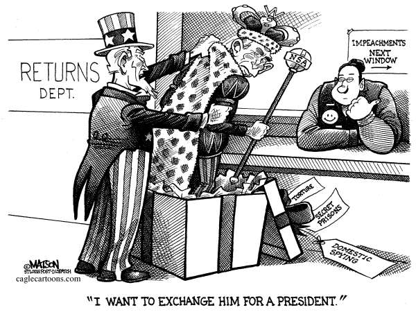 Political cartoon on The War at Home by RJ Matson, New York Observer