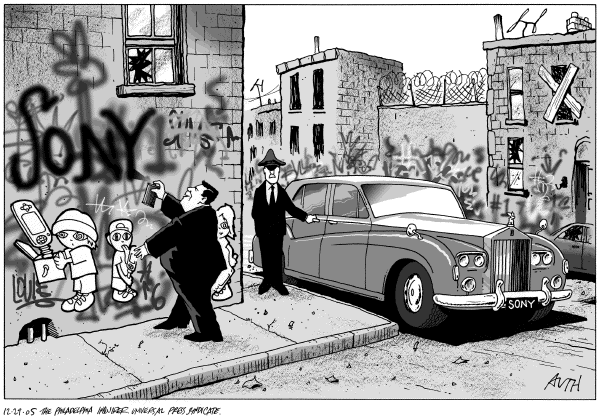 Political cartoon on In Other News by Tony Auth, Philadelphia Inquirer