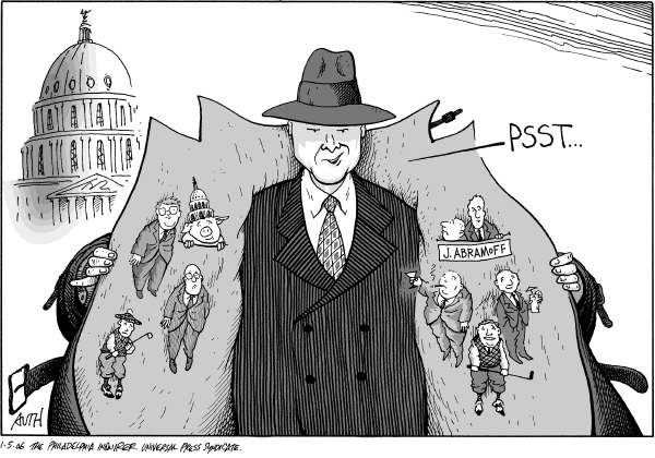 Political cartoon on Abramoff Pleads Guilty by Tony Auth, Philadelphia Inquirer