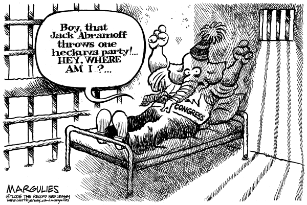 Political cartoon on Abramoff Pleads Guilty by Jimmy Margulies, The Record, New Jersey