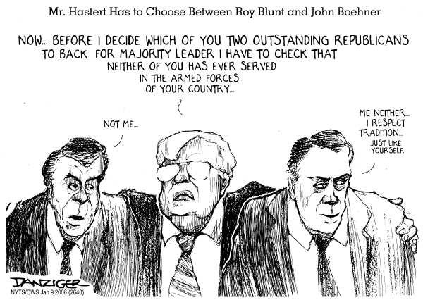 Political cartoon on Tom Delay Steps Aside by Jeff Danziger, Cartoonists & Writers Syndicate