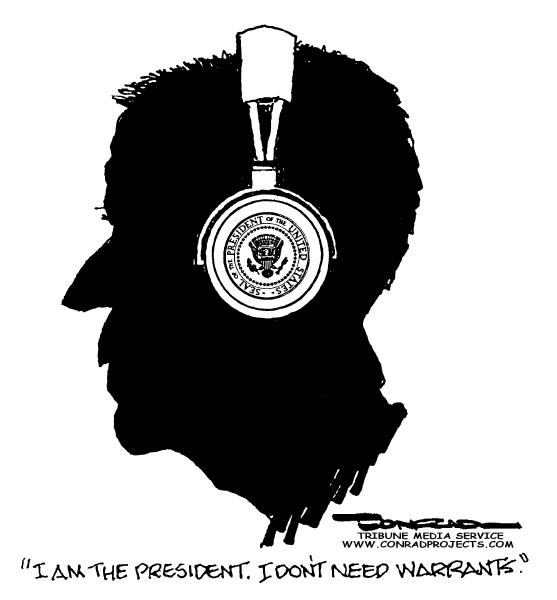Political cartoon on Security Tightens on the Homefront by Paul Conrad, Tribune Media Services
