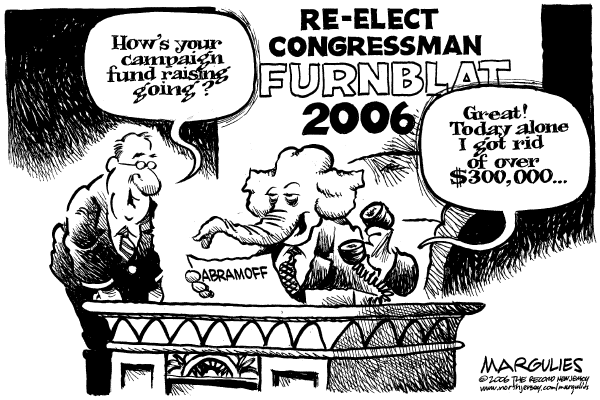 Political cartoon on Abramoff Scandal Targets GOP by Jimmy Margulies, The Record, New Jersey