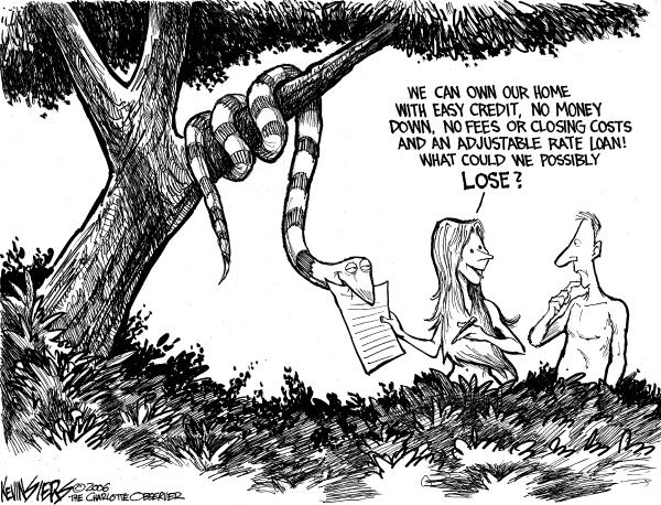 Political cartoon on Dow Plunges by Kevin Siers, Charlotte Observer