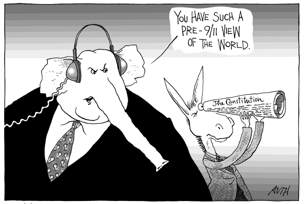 Political cartoon on Domestic Spying to Accelerate by Tony Auth, Philadelphia Inquirer