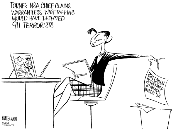 Political cartoon on Domestic Spying to Accelerate by Ann Telnaes, Tribune Media Services