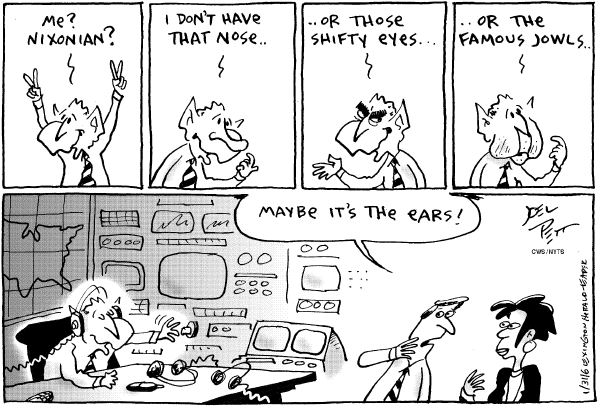 Political cartoon on The War Hits Home by Joel Pett, Lexington Observer