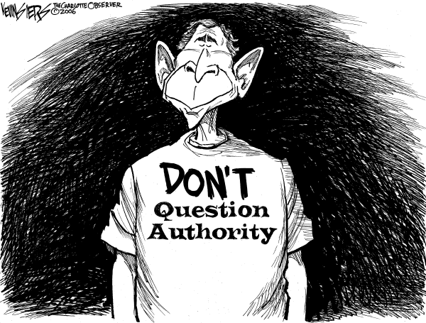 Political cartoon on War Requires Strong Presidency, President Says by Kevin Siers, Charlotte Observer