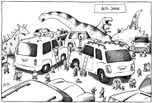 Political cartoon on US Addicted to Oil, Oilman Says by Tony Auth, Philadelphia Inquirer