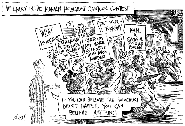 Political cartoon on Cartoon Furor Continues by Tony Auth, Philadelphia Inquirer