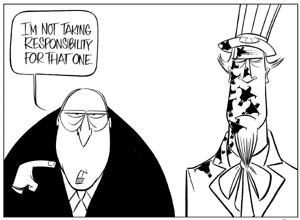 Political cartoon on More Torture Photos Revealed by Ann Telnaes, Tribune Media Services